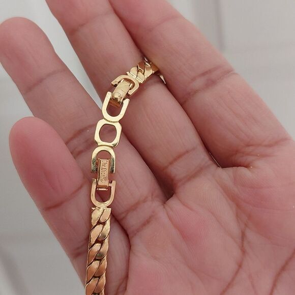 Christian Dior Crystal Embellished Gold Tone Statement Collar Necklace - Picture 9 of 9